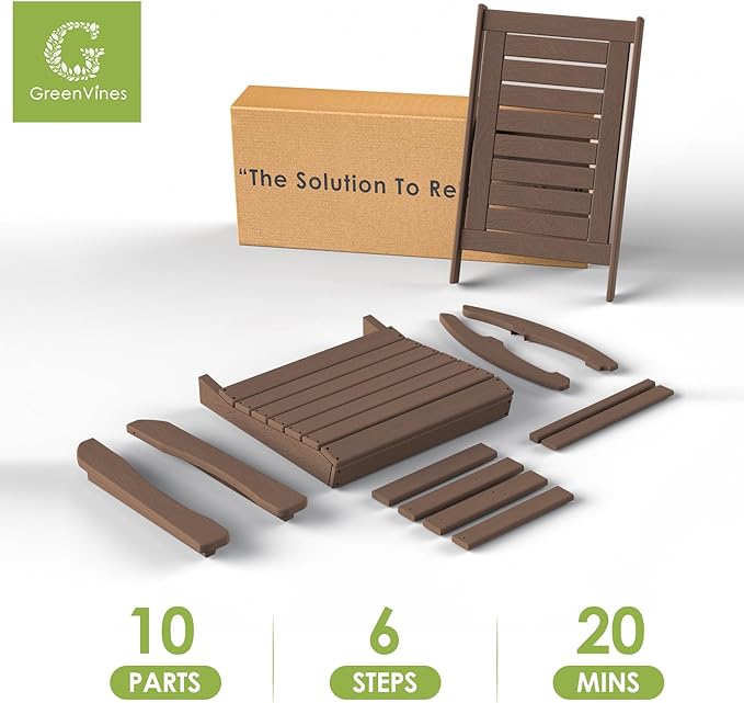GREENVINES Outdoor Rocking Chairs | Set of 2 | Porch Rocker | HDPE Plastic | - Image 8