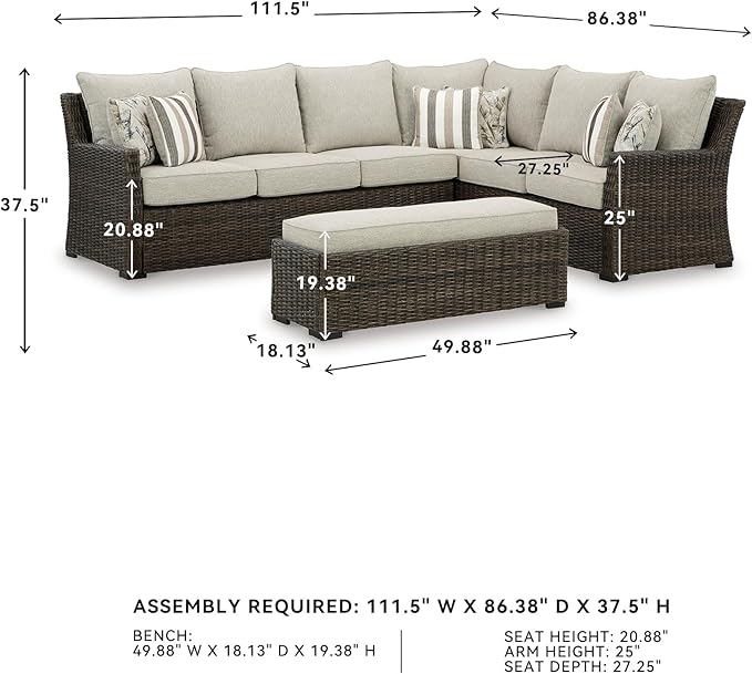 Signature Design by Ashley Brook Ranch Casual Nuvella Weather Resistant Fabric - Image 3