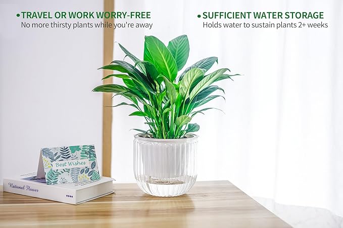 Melphoe 2 Pack Self Watering Hanging Planters Indoor Flower Pots, 6.5 Inch - Image 5
