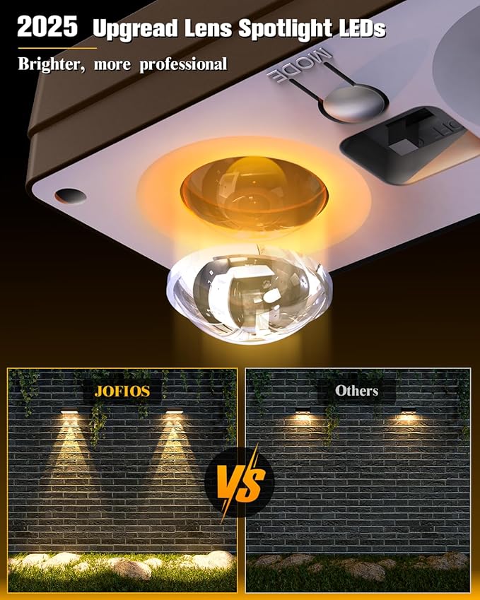 Solar Fence Lights 12 Pack Brown, 50 Lumens Outdoor Fence Lights Solar Powered - Image 3