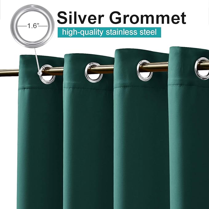 NICETOWN Outdoor Curtain Panel for Patio Waterproof, Stainless Steel Silver - Image 2