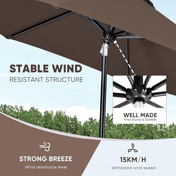 Tempera Patio Market Outdoor Table Umbrella - Image 6