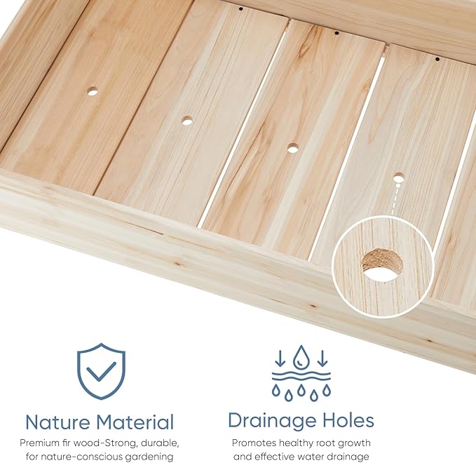 DUMOS Raised Garden Bed with Legs, Elevated Wooden Garden Bed - Image 3