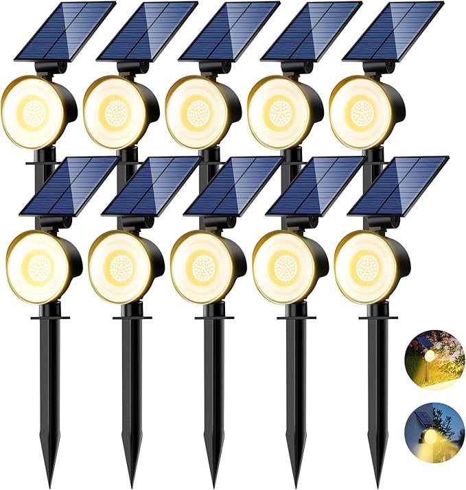 nipify 10 Pack Solar Spot Lights Outdoor Waterproof by Nipify