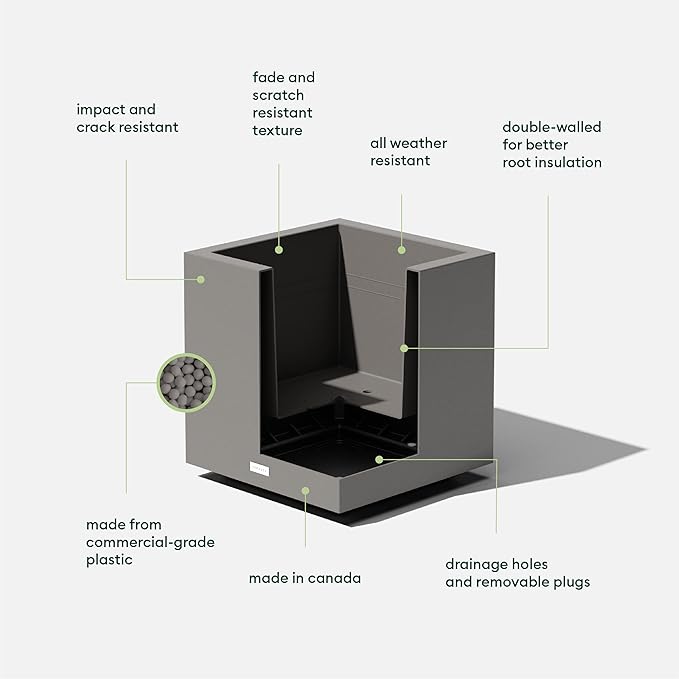 Veradek Block Series Cube Plastic Planter - Image 2