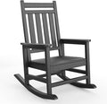 HDPE Rocking Chair Outdoor- Poly High Back Porch Rocker Chairs by Garvee