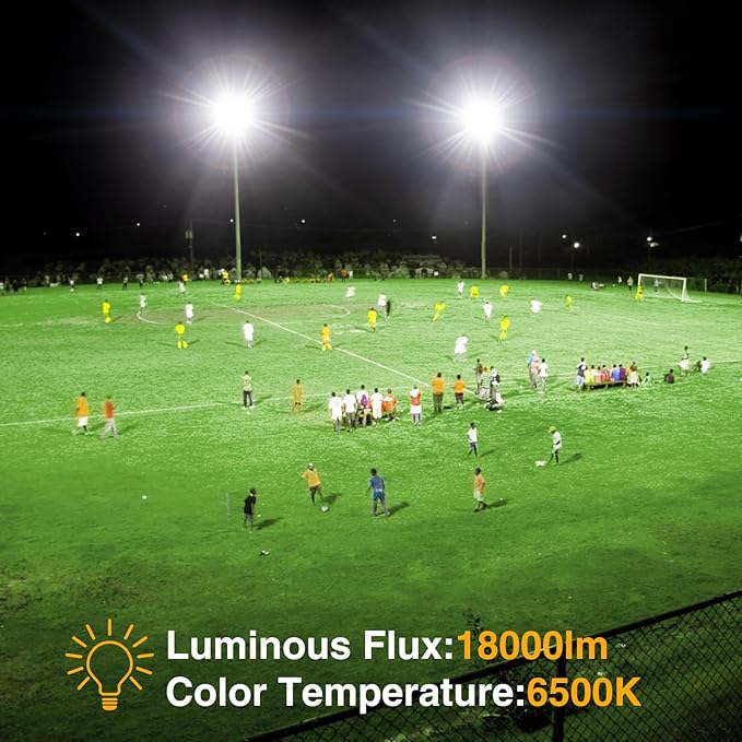 Onforu 200W LED Flood Lights Outdoor, 18000LM Bright Security Light, IP66 - Image 3