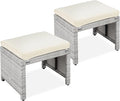 Best Choice Products Set of 2 Wicker Ottomans, Additional Seating, Side Table by BestChoiceProducts