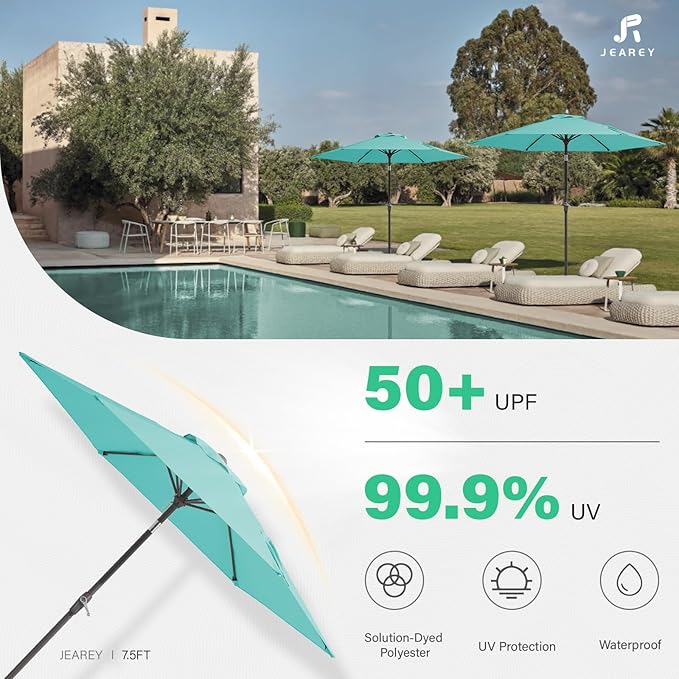 JEAREY 7.5FT Patio Umbrella Market Table Umbrella - Image 5