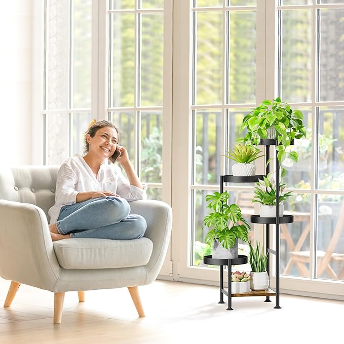 Plant Stand Indoor Outdoor, 5 Tier Metal Flower Pot Shelf Holder Clearance - Image 7