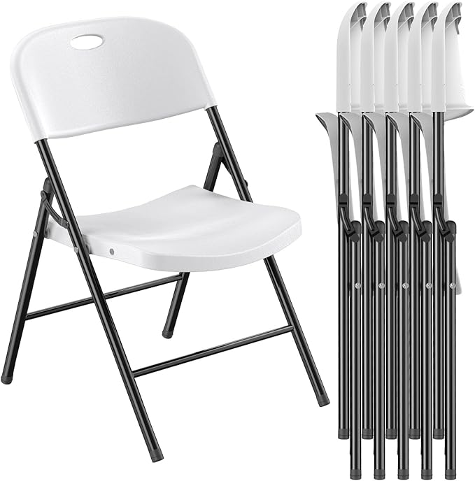 Nazhura 350 Weight Limit Heavy Duty Plastic Folding Chair by NazhuraGoodCompanionAtHome