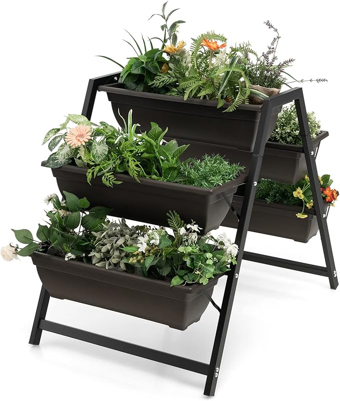 Giantex Vertical Raised Garden Bed, 5 Planter Boxes Container w/Drainage Holes by Giantex