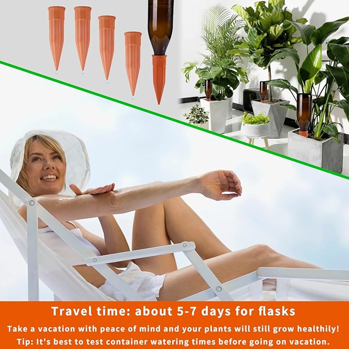 Plant Self-Watering Stakes-15 Pack Terracotta Automatic Plant Waterer Devices - Image 7