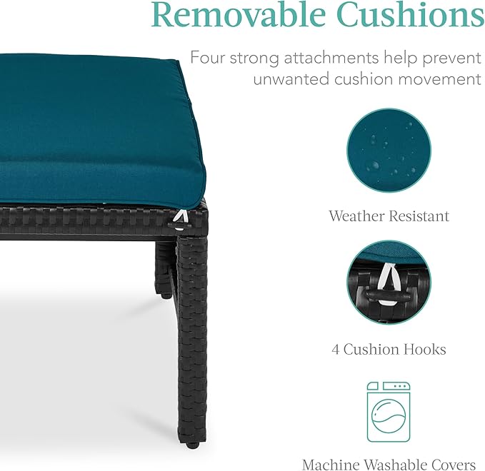 Best Choice Products Set of 2 Wicker Ottomans, Additional Seating, Side Table - Image 6