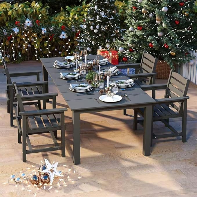 5-Piece Black Outdoor Dining Set - Image 8