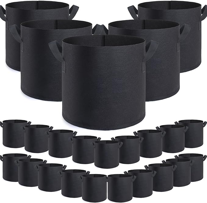 GROWTNT 10 Gallon Grow Bags 24 Pack, 10 Gallon Fabric Pots, Garden Bags to Grow by GROWTNTLLC