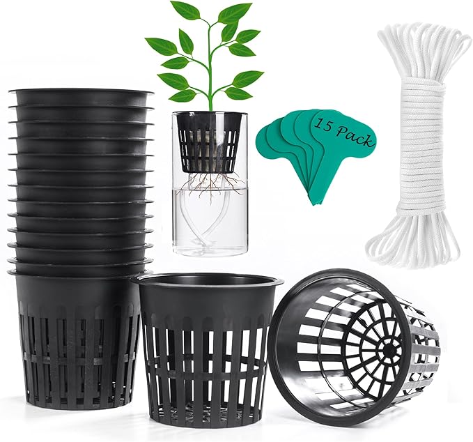 ORIMERC 4 inch 15 Pack Net Cups Pots, by OrimercGarden