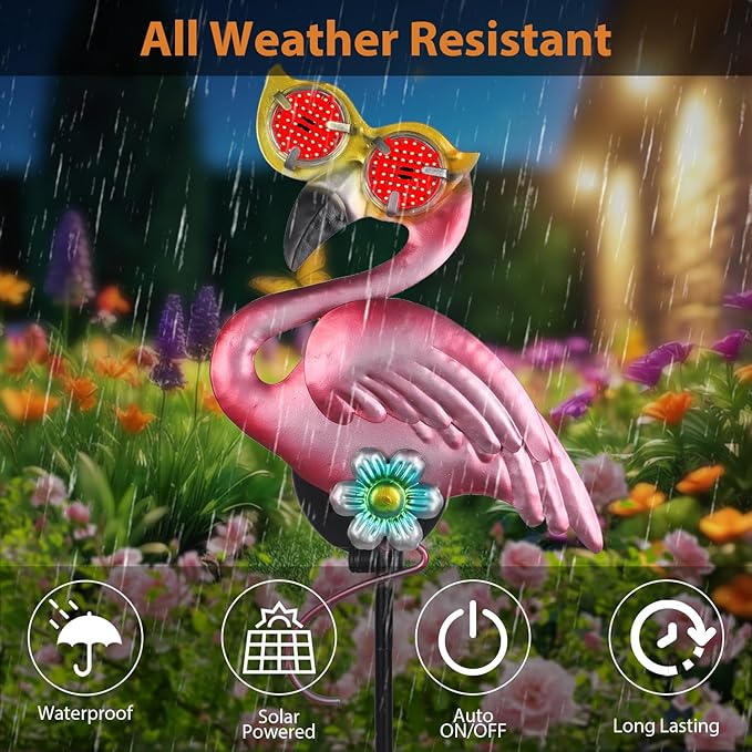 Solar Flamingo Yard Stakes 39.7" - Image 5
