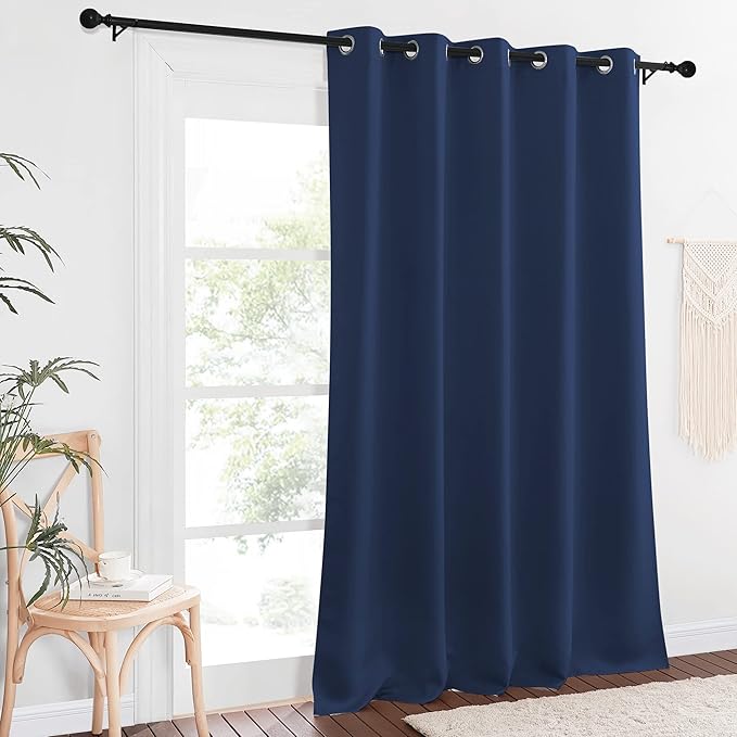 NICETOWN Blackout Navy Blue Bedroom Curtain 118 inches Long, Grommet Thermal - Image 2