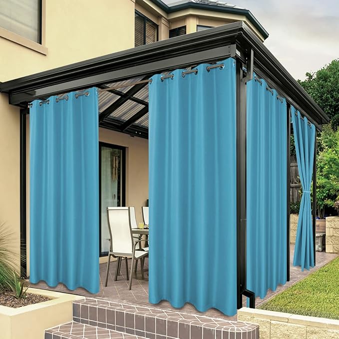BONZER Outdoor Curtains for Patio Waterproof Thick Privacy Grommet Light by Bonzer
