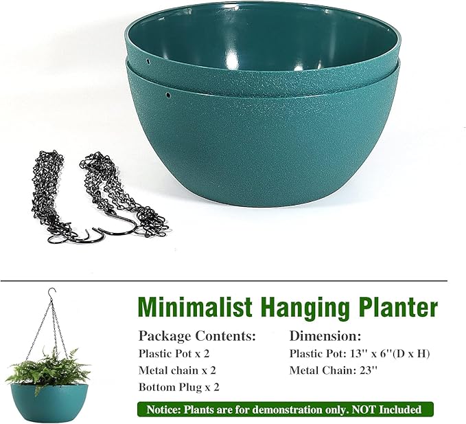 13 inch Large Hanging Planters Plant Pots - Image 4