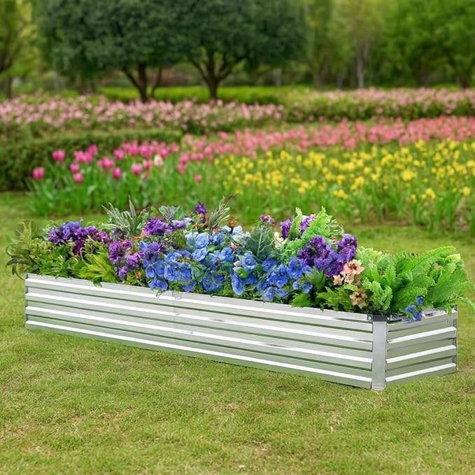 2 Pack 6x1.5x1FT Galvanized Raised Garden Bed Kit, Outdoor Metal Planter Box - Image 4