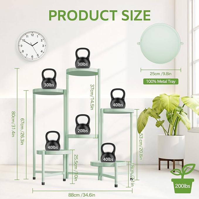 iDavosic.ly 6 Tier Large Plant Stand Indoor, 10 Inch Wide Tall Corner Metal - Image 4