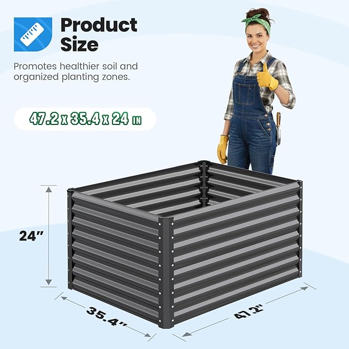 Quictent Galvanized Raised Garden Bed 4x3x2ft Tall Garden Bed Extra Height - Image 7