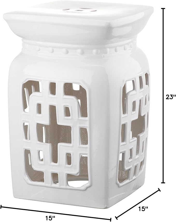 Safavieh Castle Gardens Collection Beijing Filigree Antique White Glazed - Image 2