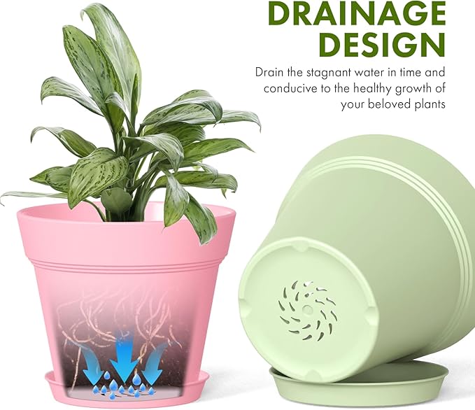 6 Inch Thick Plastic Plant Pots - Image 4
