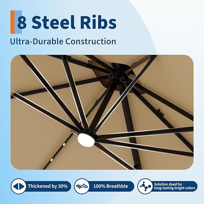 Garvee 10 ft Cantilever Patio Umbrella - Image 5