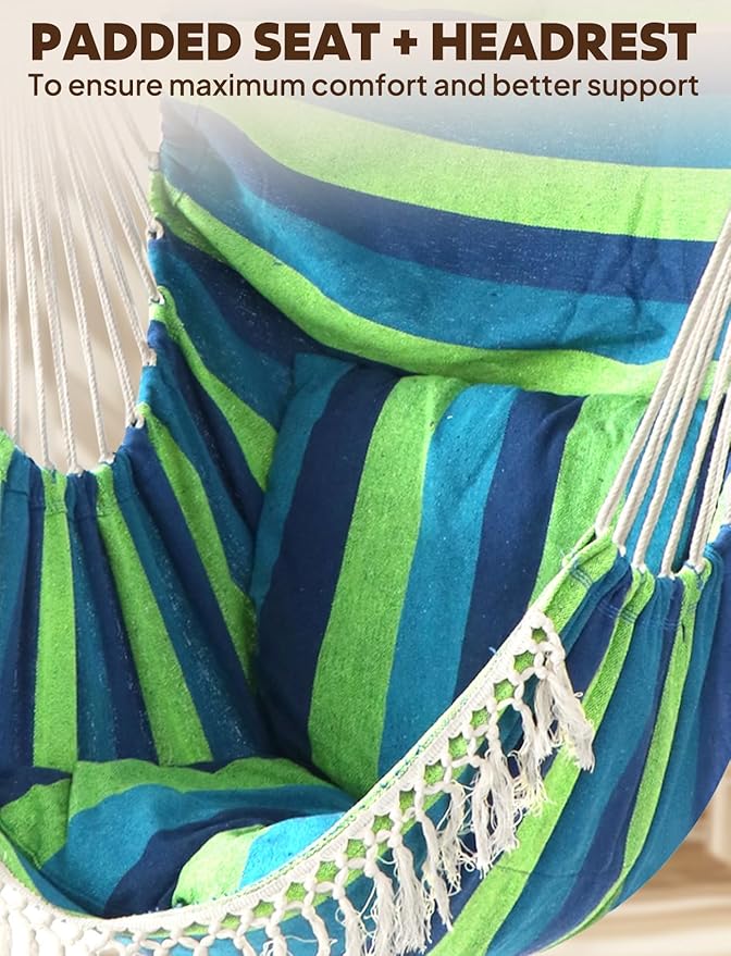 Chihee Hammock Chair Hanging Swing Max 500 Lbs 2 Cushions Included Metal - Image 4