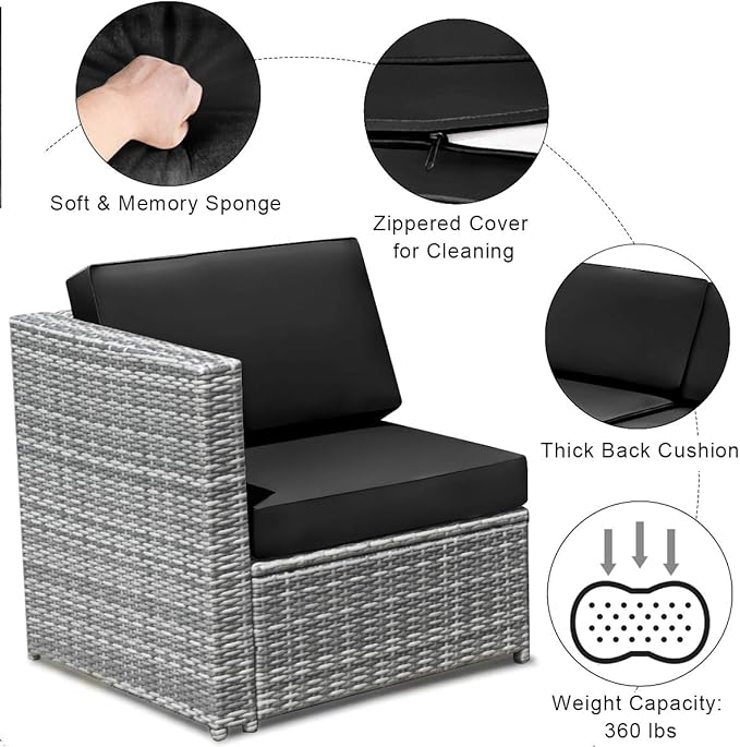 Tangkula 8 Pieces Wicker Patio Furniture Set - Image 5
