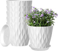 6 Pack 7 Inch Plant Pots with Drainage and Saucers, Stackable Nursery Planters by zople
