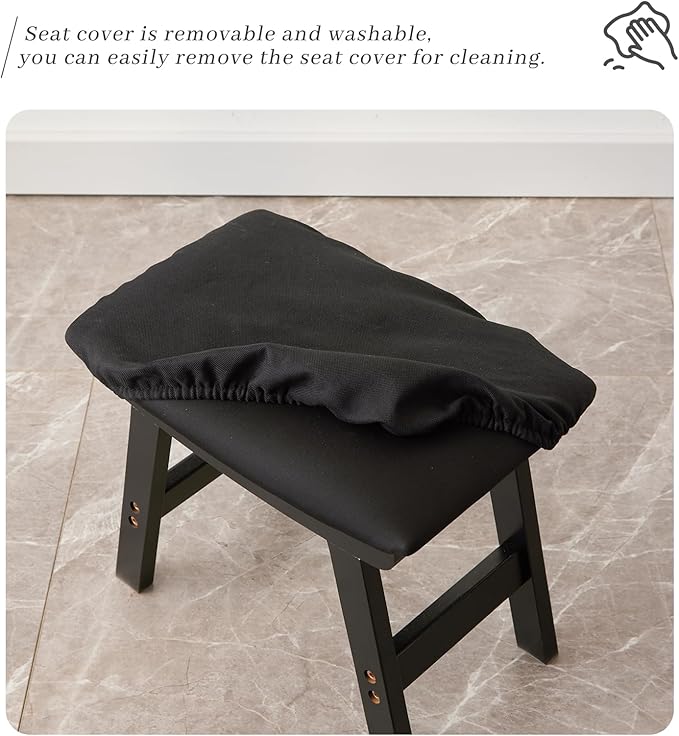 Foot Stool, Bamboo Small Sofa Foot Rest Under Desk, Extra Seating - Image 5