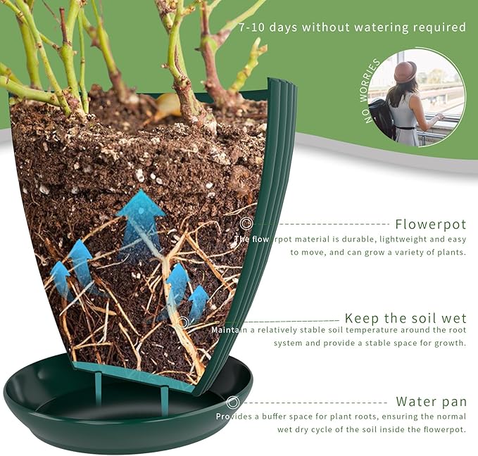 Plant Pots Indoor with Saucers & Drainage - Image 7