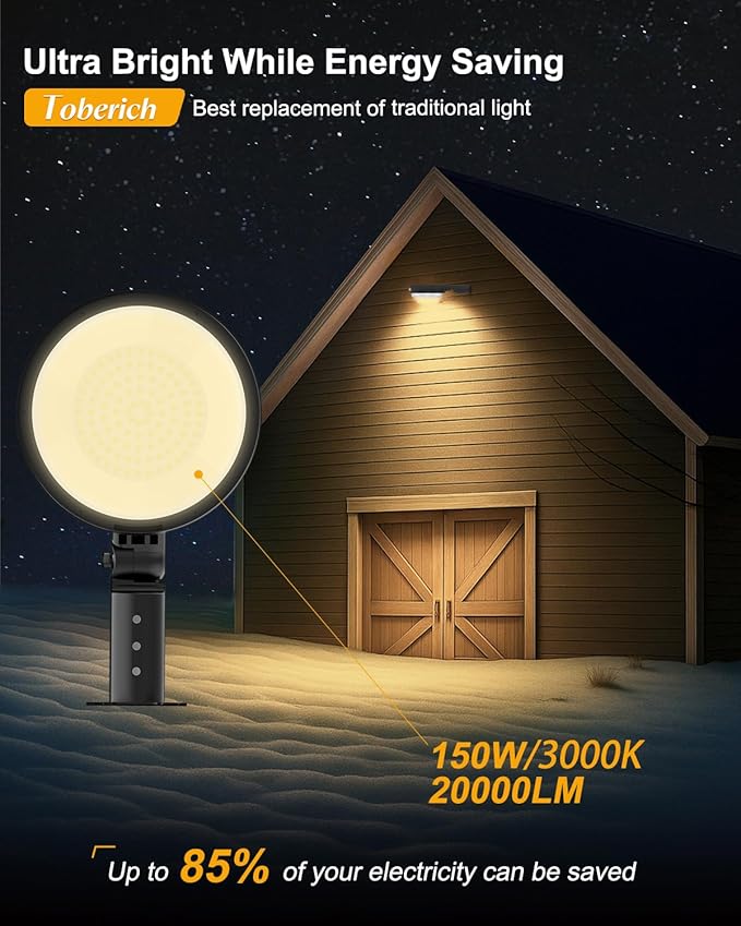 LED Barn Light, 150W 20000LM Yard Area Lights Dusk to Dawn Outdoor Lighting - Image 2