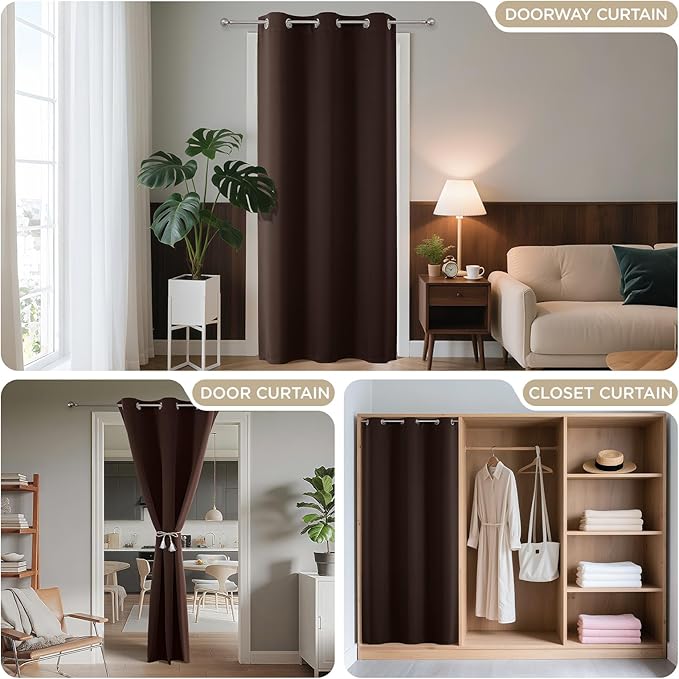 Joydeco Blackout Door Curtain for Doorway Privacy 78 Inches Long, Grommet - Image 4