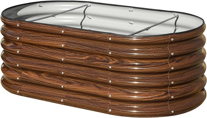 SnugNiture 4x2x1.5ft Raised Garden Bed Outdoor, Oval Raised Garden Bed Kit by snugniture