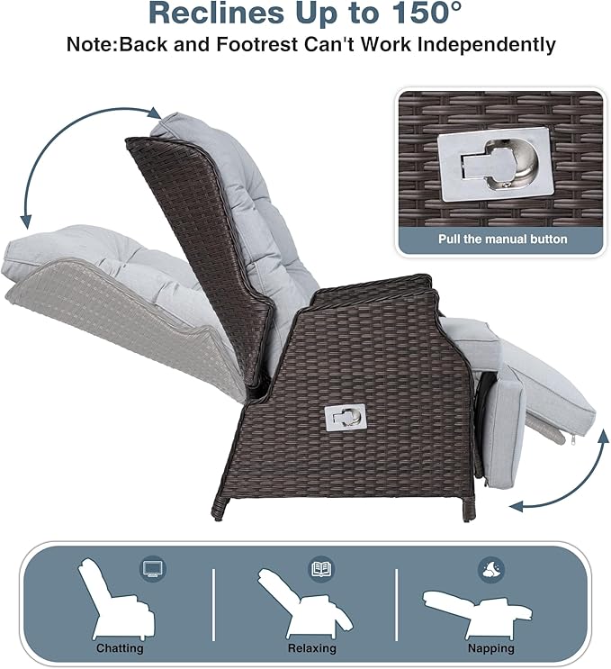 Outdoor Indoor Wicker Recliner - Image 3