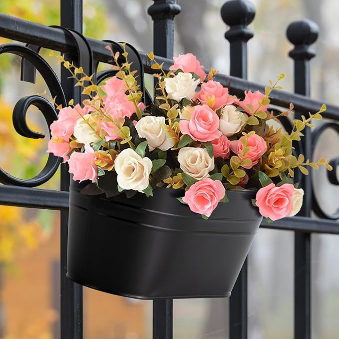 5 Pcs Iron Hanging Flower Pots 11 Inch Hanging Planters - Image 6
