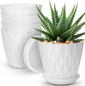 6 inch Plant Pots, 5 Pack Flower Pots Outdoor Indoor, Planters by AFamilyofGardenLovers