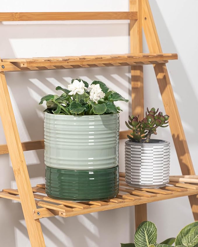 Self Watering Pots for Indoor Plants, 6 Inch Ceramic Self Watering Plant Pot - Image 8