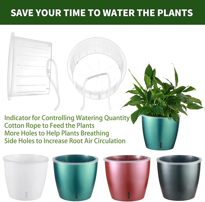 Self Watering Pots for Indoor Plants, Small African Violet Pots - Image 6
