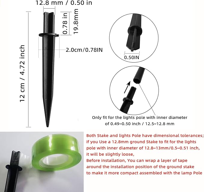 10 Pack Solar Light Stakes Replacement, Plastic Reinforced Ground Spikes - Image 3