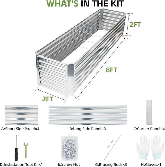 8x2x2ft Raised Garden Bed - Image 2