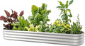 8x2x1ft Oval Galvanized Raised Garden Bed Outdoor 9-in-1 Large Metal Modular by IDEAFAMILY