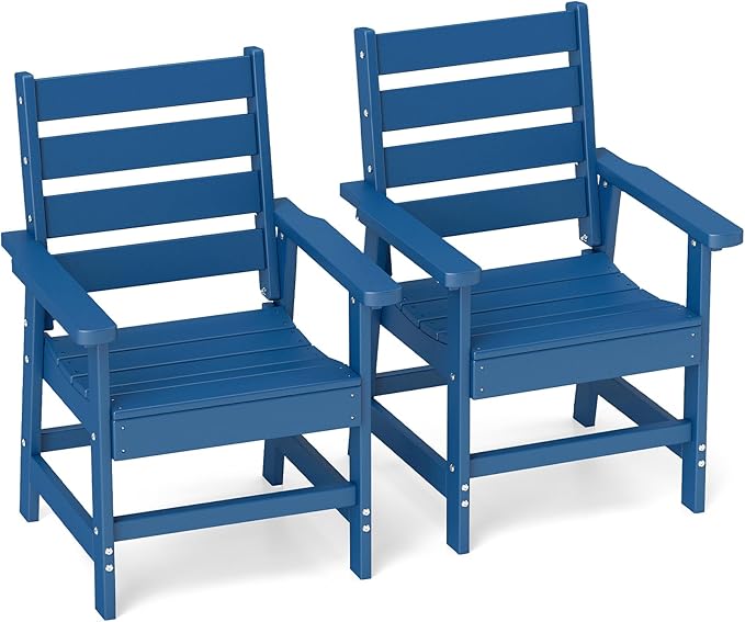 GREENVINES Outdoor Dining Chairs Set of 2 | HDPE | Patio Chair | All-Weather | by GreenVines