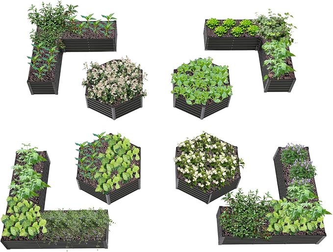 A ANLEOLIFE 8-Pack 70x60x18 in & 74x74x18 in Deep Root Galvanized Raised Garden by AAnleolife