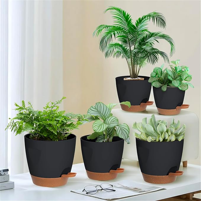 5-Pack Plant Pots with Drainage - Image 5